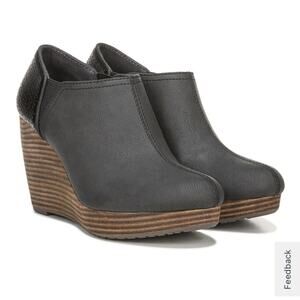 Dr. Scholl’s Harlow Wedge Bootie Slip On Memory Foam Cool Fit Black Size 8.5